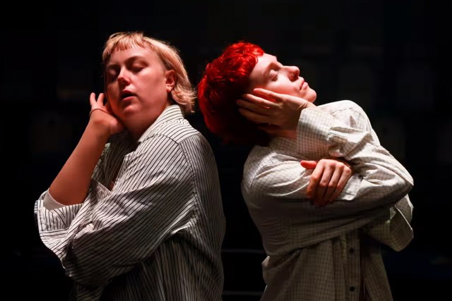 Ell Potter and Mary Higgins in a scene from The Last Show Before We Die at the Yard Theatre