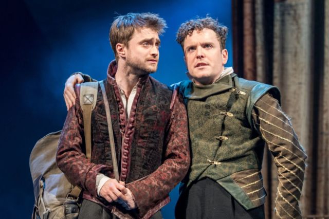 Daniel Radcliffe and Joshua McGuire in Rosencrantz and Guildenstern Are Dead at the Old Vic