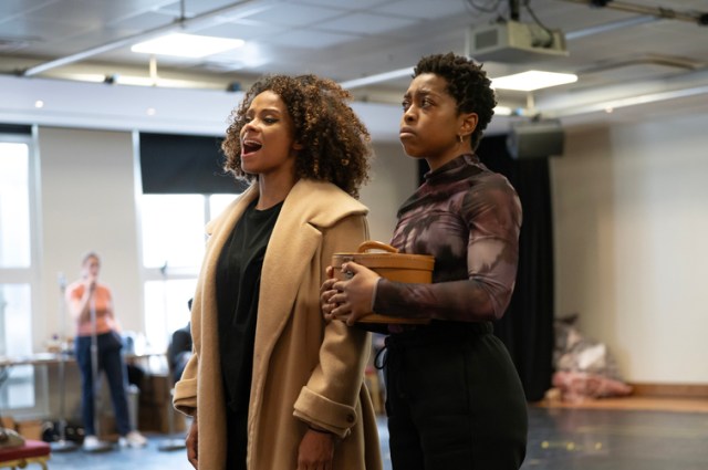 L R Fleur East, Chrissie Bhima in rehearsals for TINA The Tina Turner Musical, credit Matt Crockett